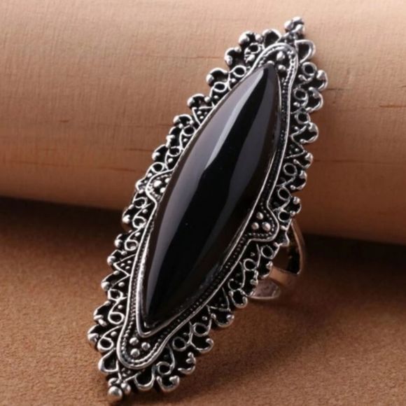 Jewelry - Statement Ring!  Antiqued Silver and Black!